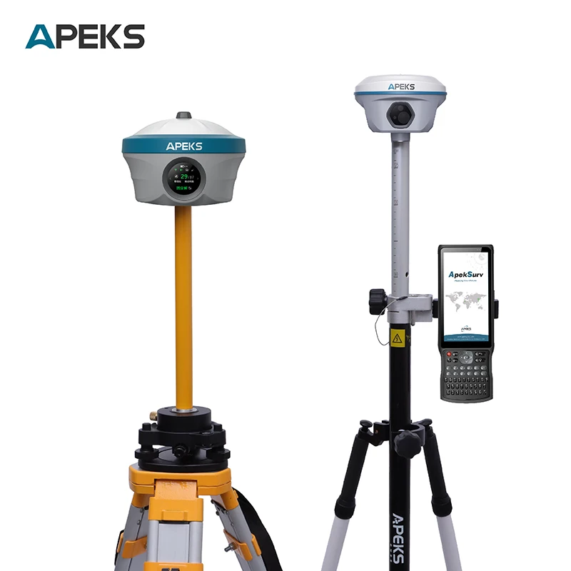 Apeks Max5 Mapping Survey 1.39-Inch Hd Touchscreen Gnss Rtk Baz Ve Rover Survey Rod Gnss Rtk Surveying Equipment