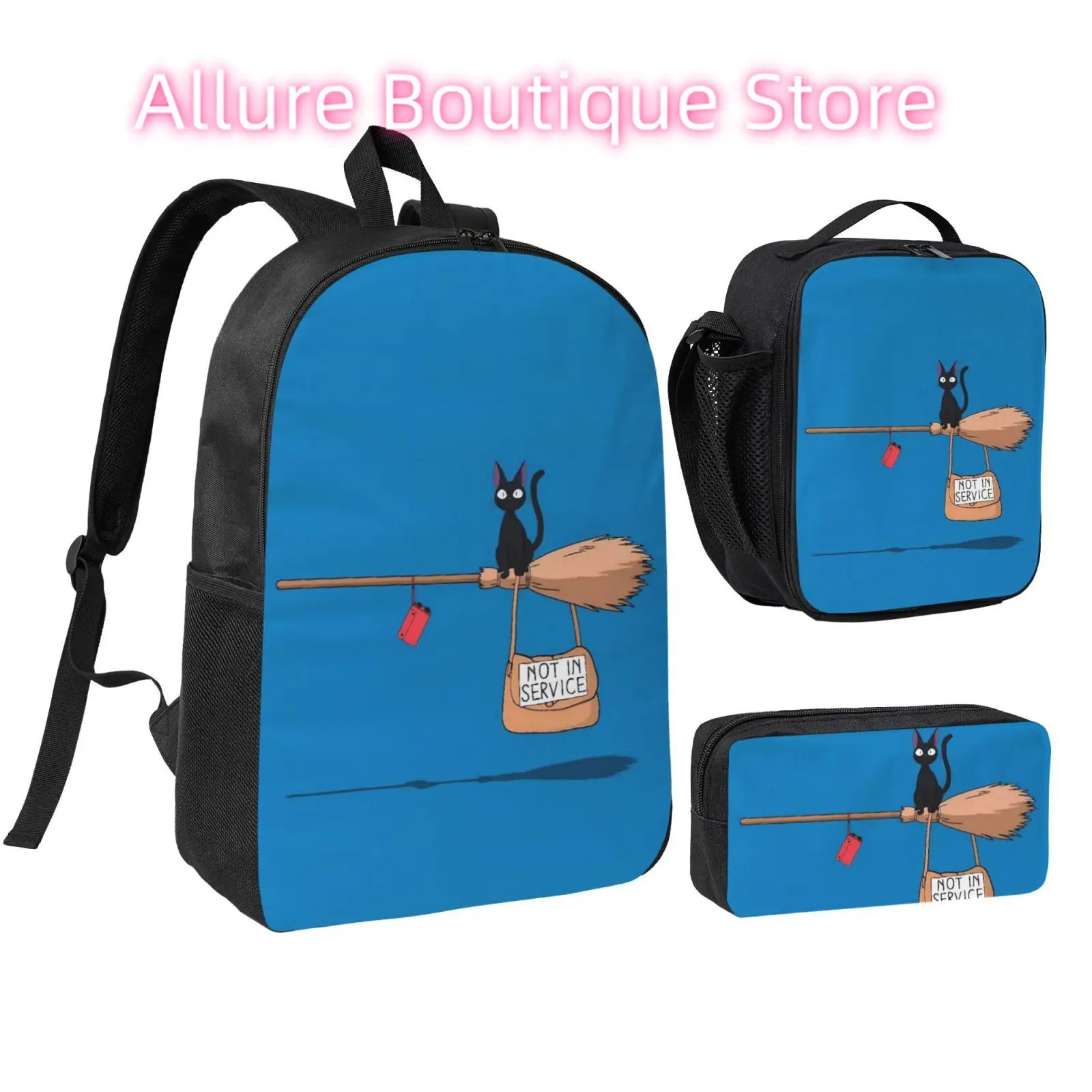 

Anime Cat Backpack Student Boys Girls BookBag School Bag Laptop Shoulder Bags 3ps Insulated Lunch Bag Pencil Case