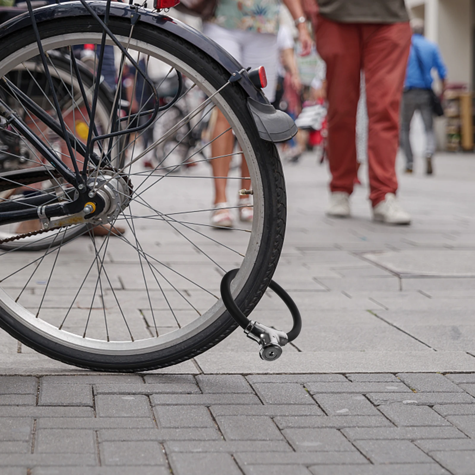 

1Set Bike Chain Lock Sturdy Antitheft Portable Wearresistant Fineworkmanship Secure Convenient Cycling Lock Cut Proof Chain