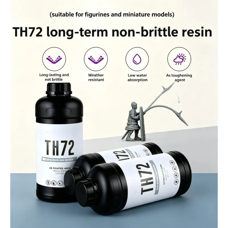 1KG TH72 Long-term Toughness Photosensitive Resin DLP LCD High-toughness 3D Printer Consumable