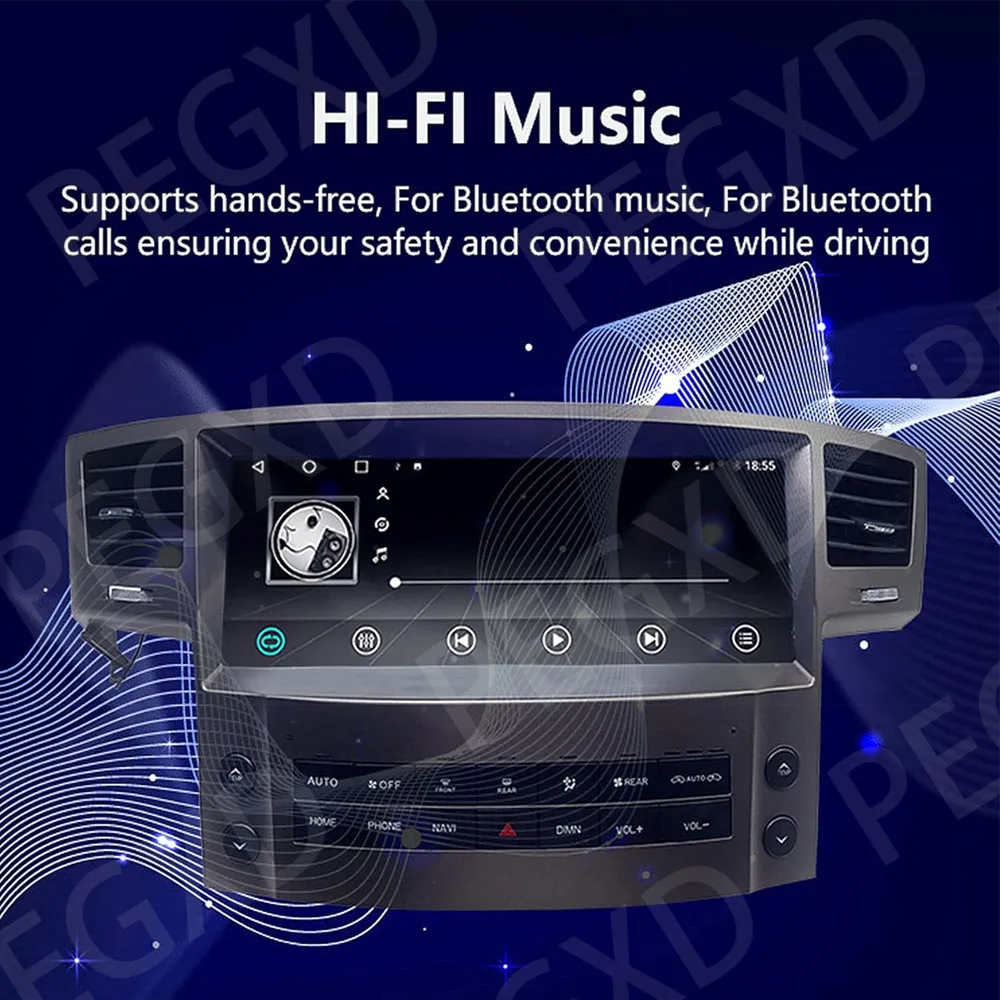 Android Auto Multimedia Car Radio For Lexus LX570 2008~2015 GPS 12.3inch Navigation Stereo Receiver Head Unit Carplay Offline