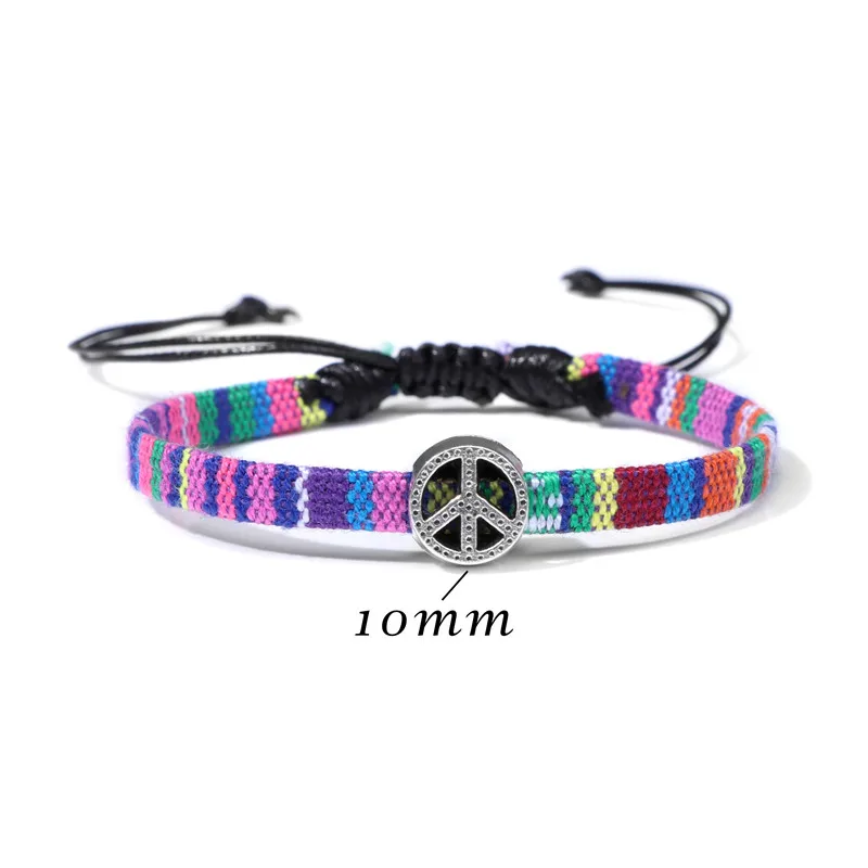Fashion Bohemia Weave Rope Friendship Braided Bracelet Peace Beacon Charm Bracelets for Women Men Lucky Bracelet Beach Anklet