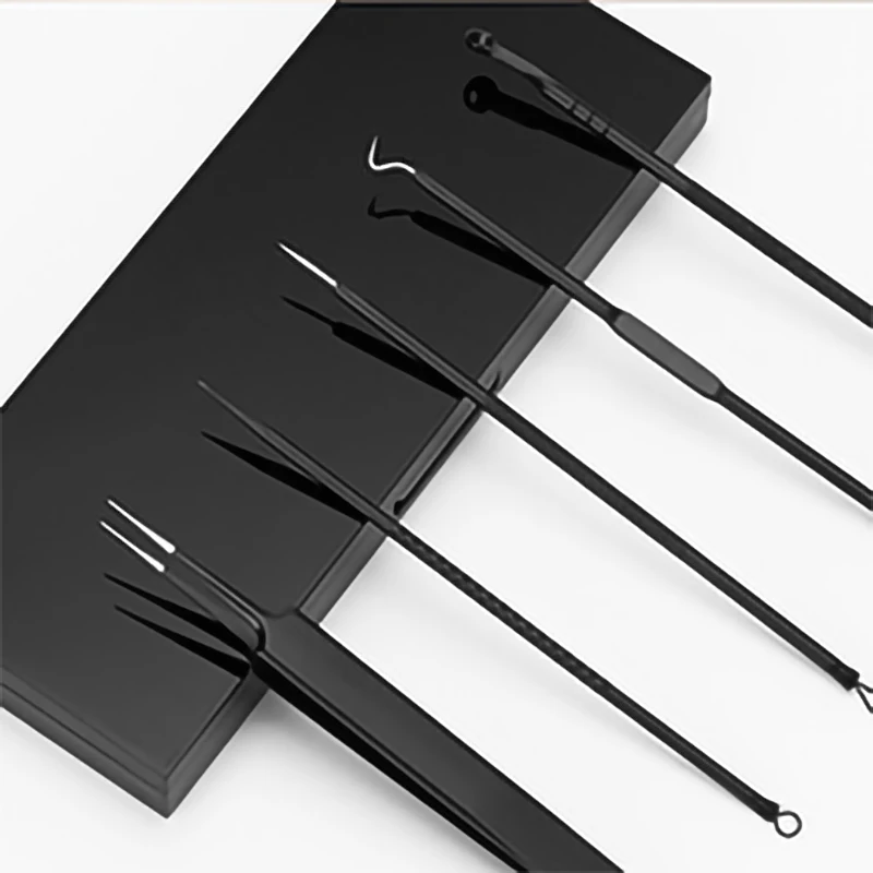 Schwarz Akne Nadel Akne Gerät Doppelköpfige Edelstahl Schönheit Nadel Akne Clip Akne Nadel Zelle Clip Mitesser Entfernung