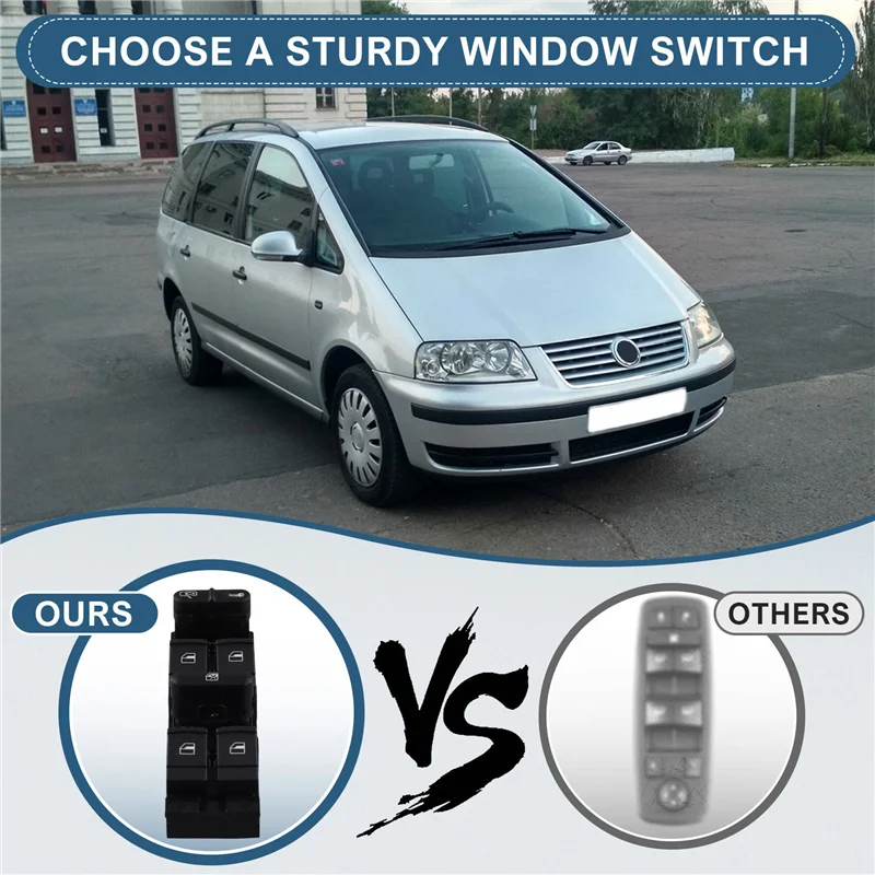 

VC-Innovative-Electric Master Power Window Control Lifter Switch Car Glass Button 7M3959857D For VW Sharan Seat Alhambra 2004-20