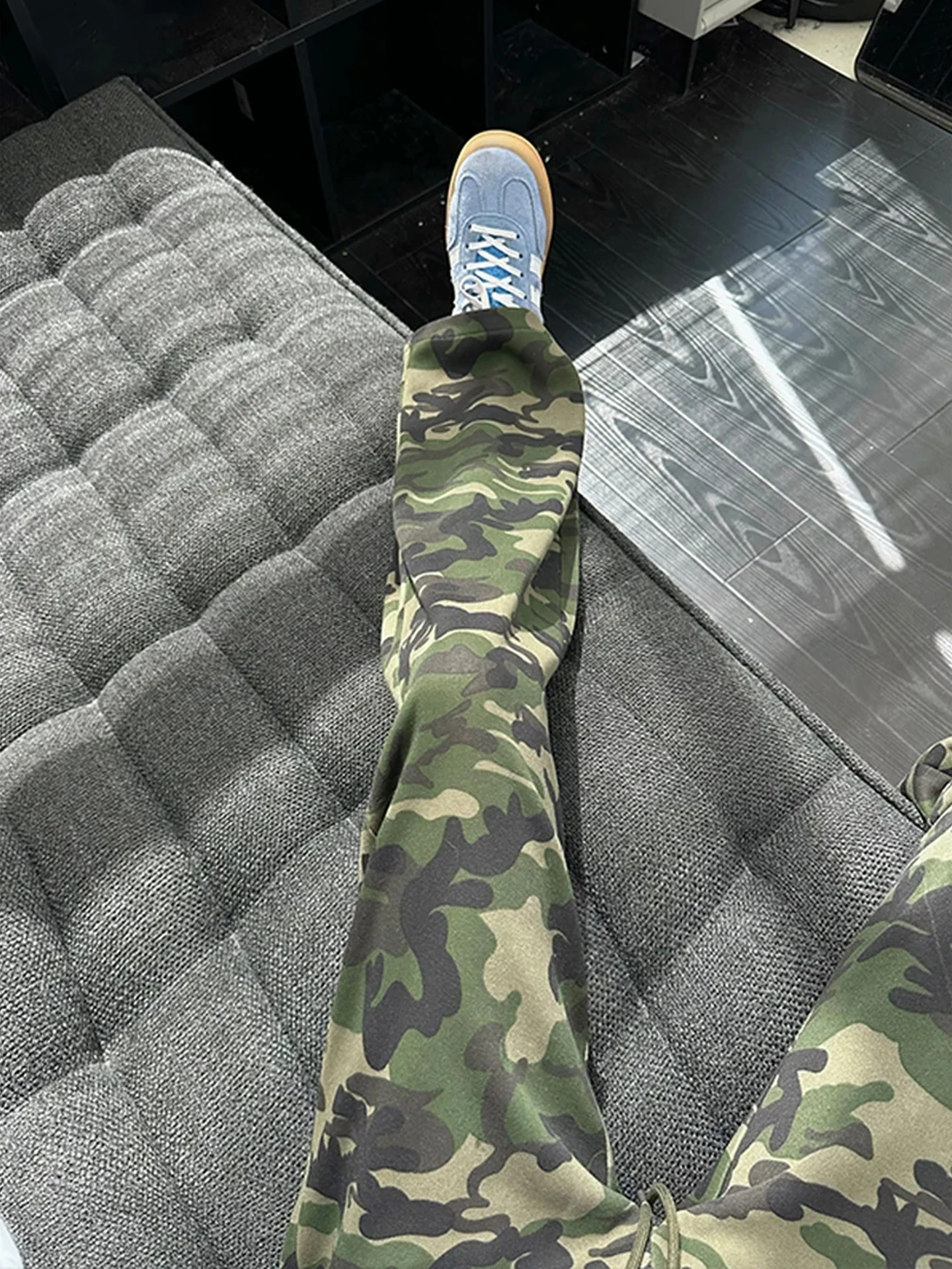

American Camouflage Casual Pants Men's Autumn Heavyweight Drapey Sport Sweatpants Cleanfit Casual Straight Leg Trousers