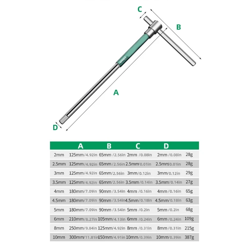 Imagem -02 - Hexagonals T-socket Spanners Conjunto para Automóveis e Bicicletas Ferramenta de Reparação Automóvel Ferramenta de Mão mm a 10 mm Pcs