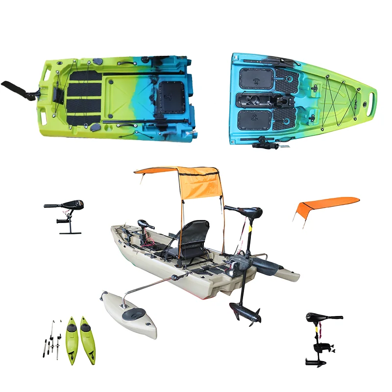 Viking 1 Person Modular Removable Pedal Kayak Sitting Top HDPE/PE Hard Plastic Fishing Kayak Marine Waters Lakes Rivers Tourism