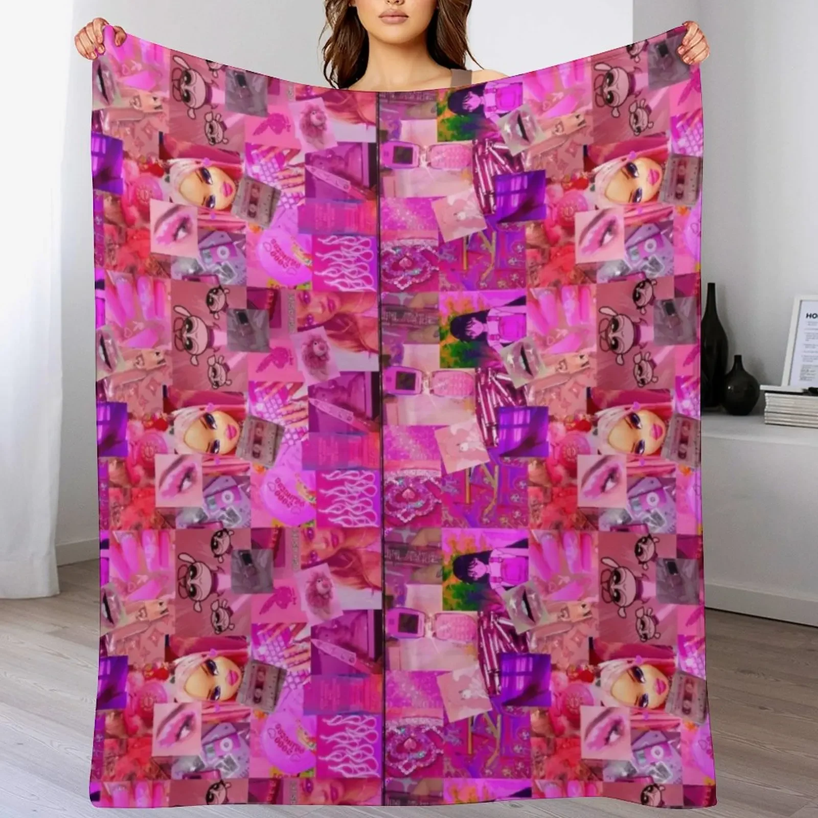 

Y2K Print Throw Blanket For Sofa Thin wednesday Quilt Custom Blankets