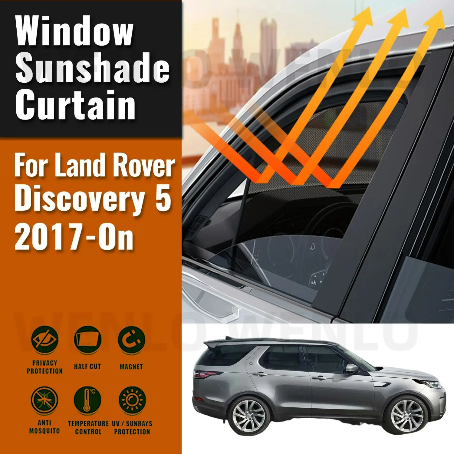 

For Land Rover Discovery 5 2023 2022 2021-2017 Magnetic Car Sunshade Front Windshield Curtain Rear Side Window Sun Shade Shield