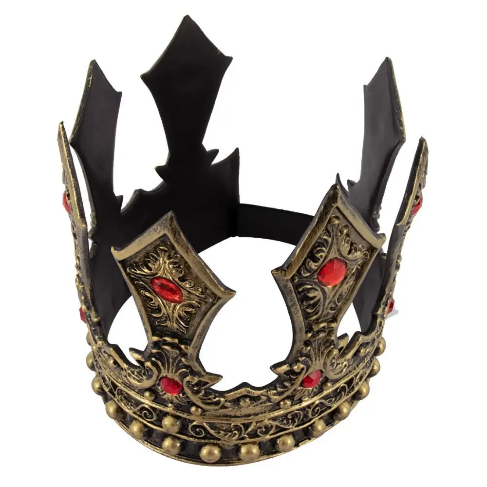 Exquisite King Crown Medieval Style Zircon Metal Prince Tiara Bar Mitzvah Crown Headband Halloween Costume Accessories Wedding
