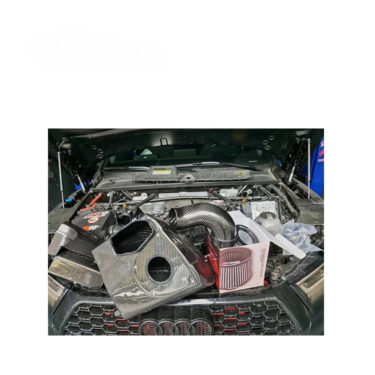 2025 جديد ملمس سطحي أنيق وواضح 100% نظام دخول الهواء البارد من ألياف الكربون الجافة لأودي Q5 B9 2.0T