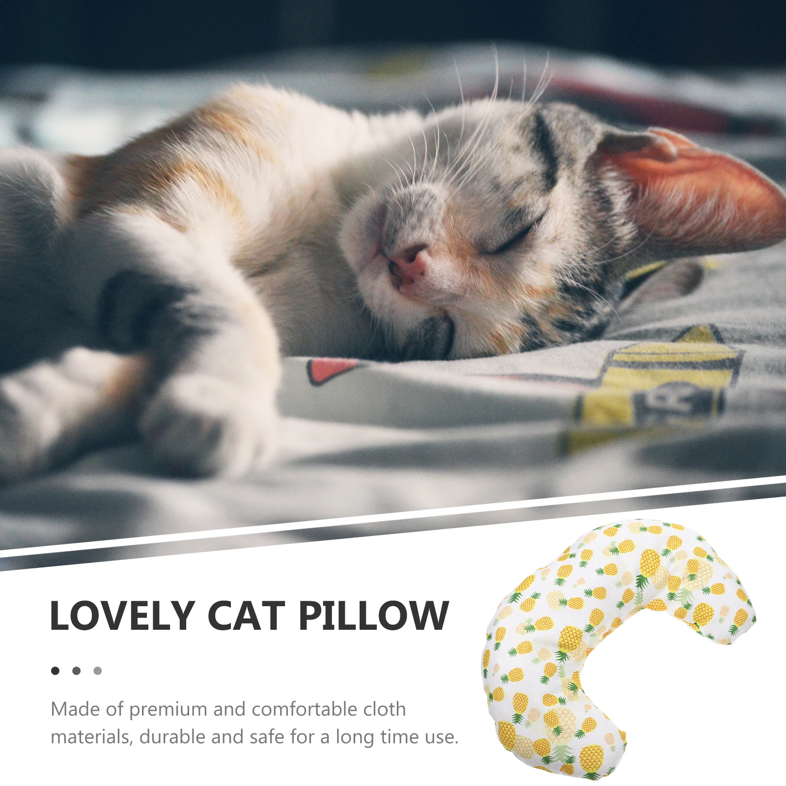 

Soft Cat Pillow for Neck U Shaped Pet Cushion Comfortable Sleeping Pillow Premium Cloth Material Kitten Bed