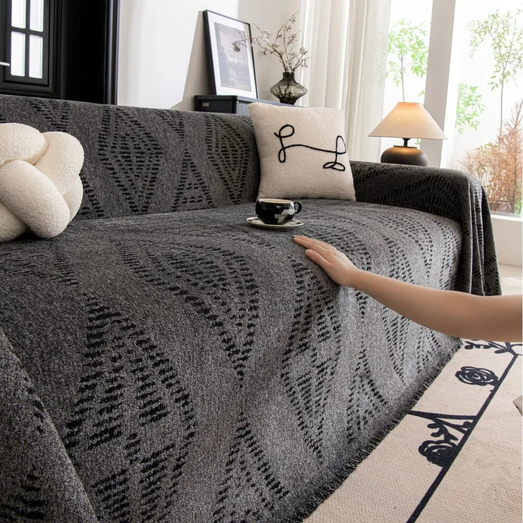 Four Season Universal Sofa Towel A Whole Piece of Fully Covered Schneier Cushion Anti Slip and Cat Scratch Sofa Cover Cloth