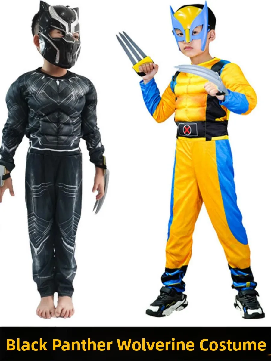 زي ولفيرين للأطفال بلا النمر بدلة تنكرية لمرحلة الهالوين زي بطل أنيمي موضوع مادة البوليستر