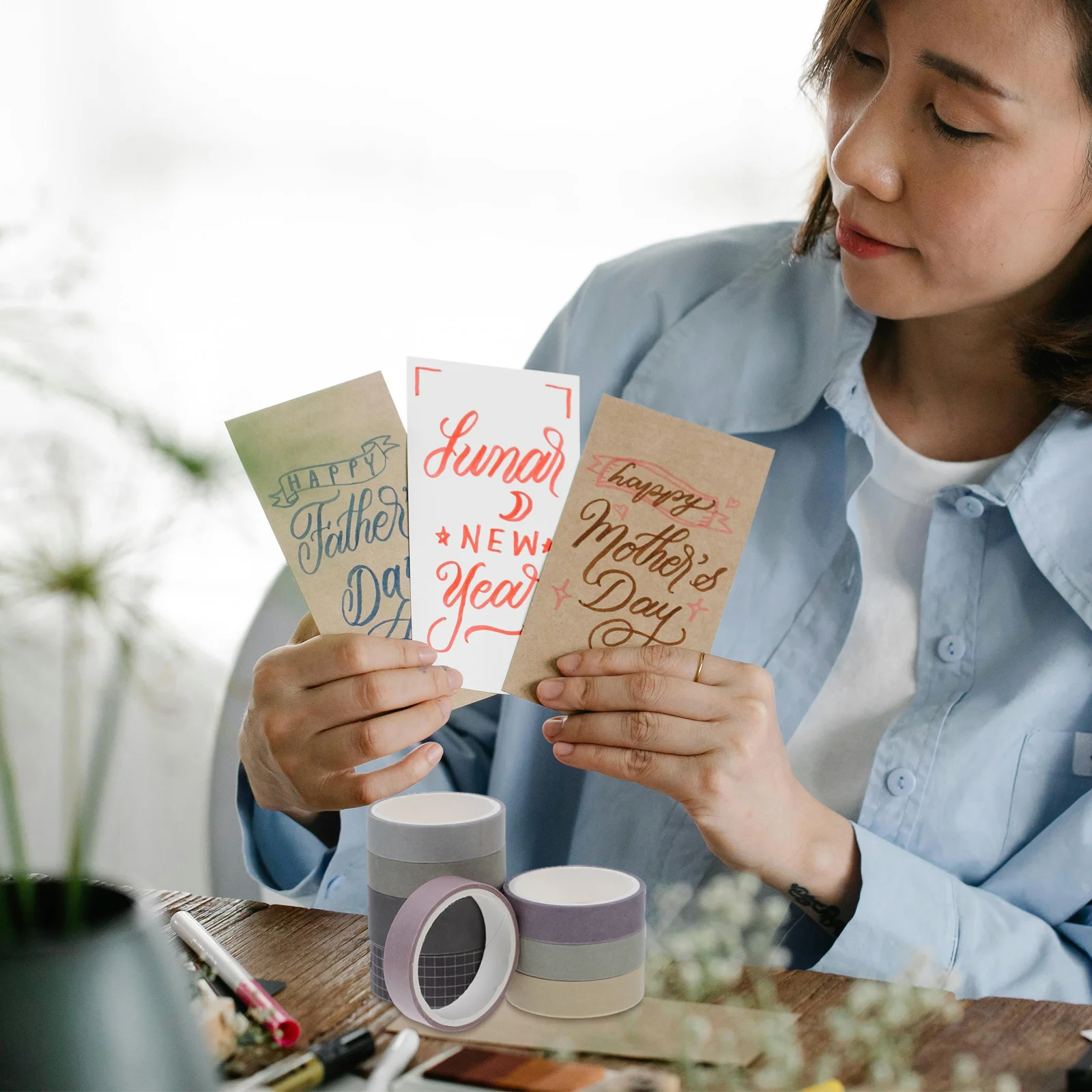 8 لفات اشي متعدد الألوان عالية الالتصاق المسيل للدموع ورقة الشريط Diy بها بنفسك المجلات سجل القصاصات التفاف الحرف شريط مزخرف الأسطوانة #1