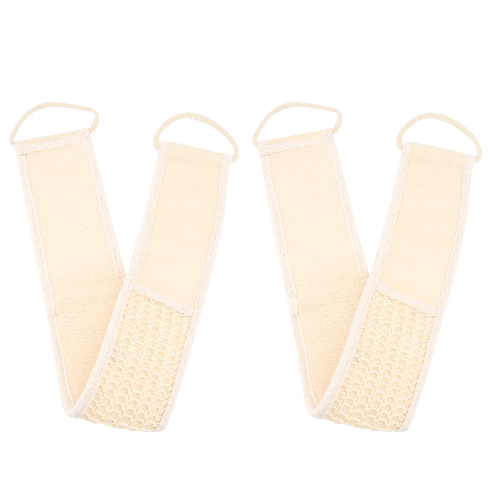 

2pcs Exfoliating Bath Scrubber Shower Back Strap Long Handle Skin Cleaning Brush For Back Massage Body Wash Bathing Tool