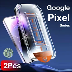 2Pcs For Google Pixel 10 9 Pro XL 8A 8 9A 5G Screen Protector Fingerprint Toughened Glass Accessories No Dust Bubbles Easy Kit