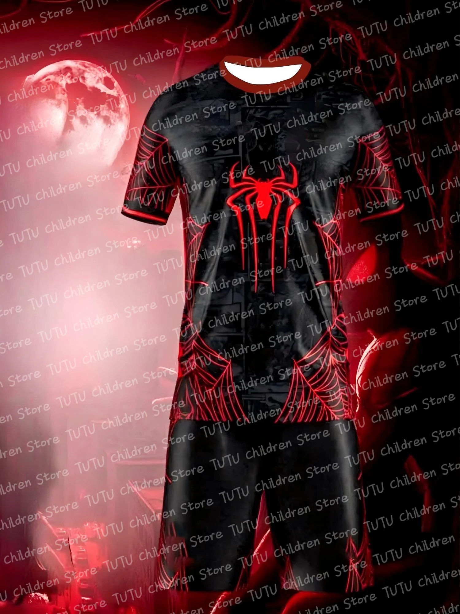 Marvel Super Hero Spider-Man Design Edition Jersey Kits Children Tracksuit Set Boy Girl Sports Suits Adult Kid Jersey Kits