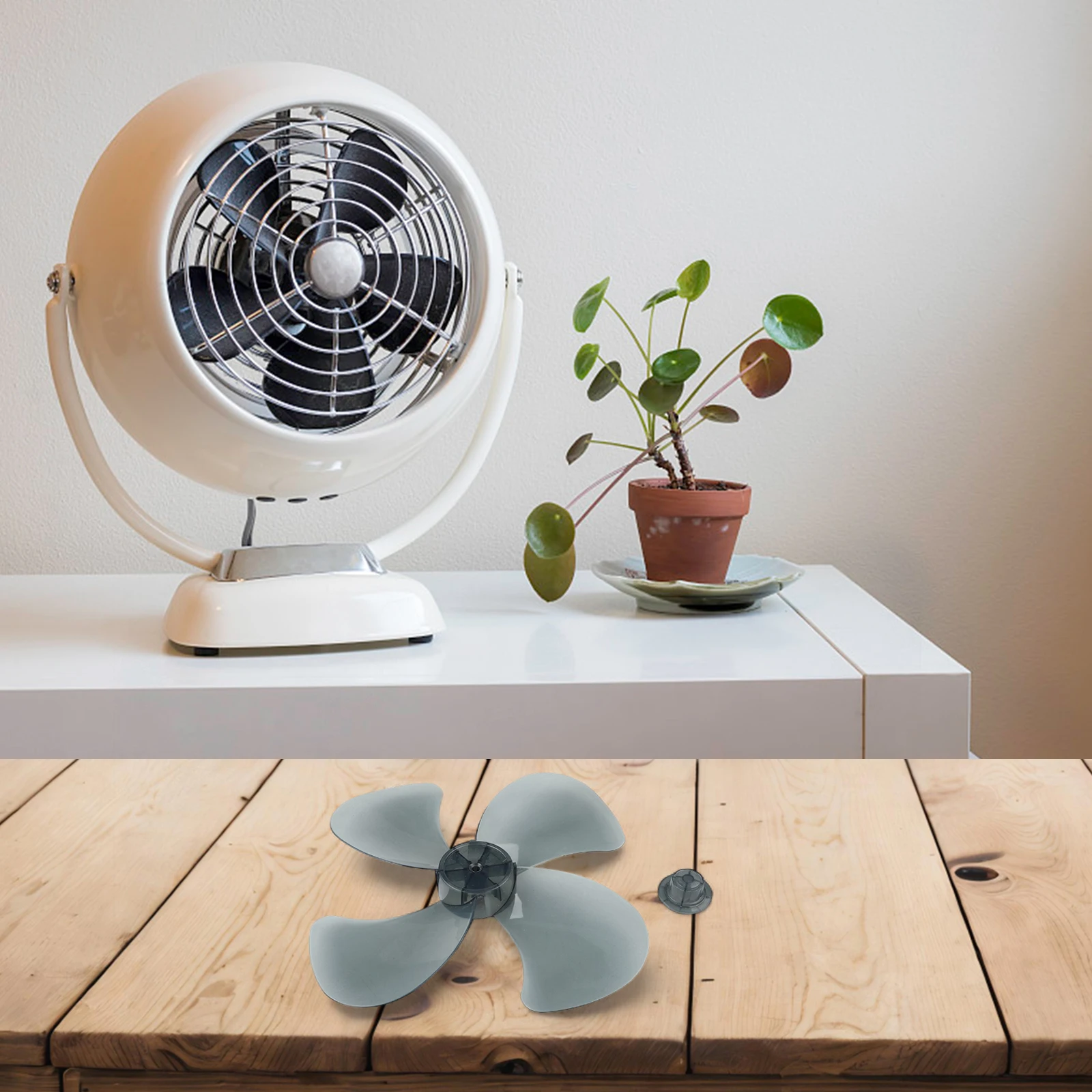 14 Inch Electric Fan Blades 4 Blade Replacement Set for Floor Fan Table Fan Effective Performance with Construction