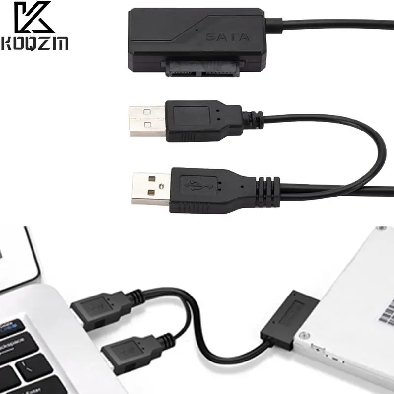 SATA to USB 2.0 6pin+7pin 13pin Adapter Cable External Power Cable for Laptop Optical Drive CD/DVD ROM Slimline Drive