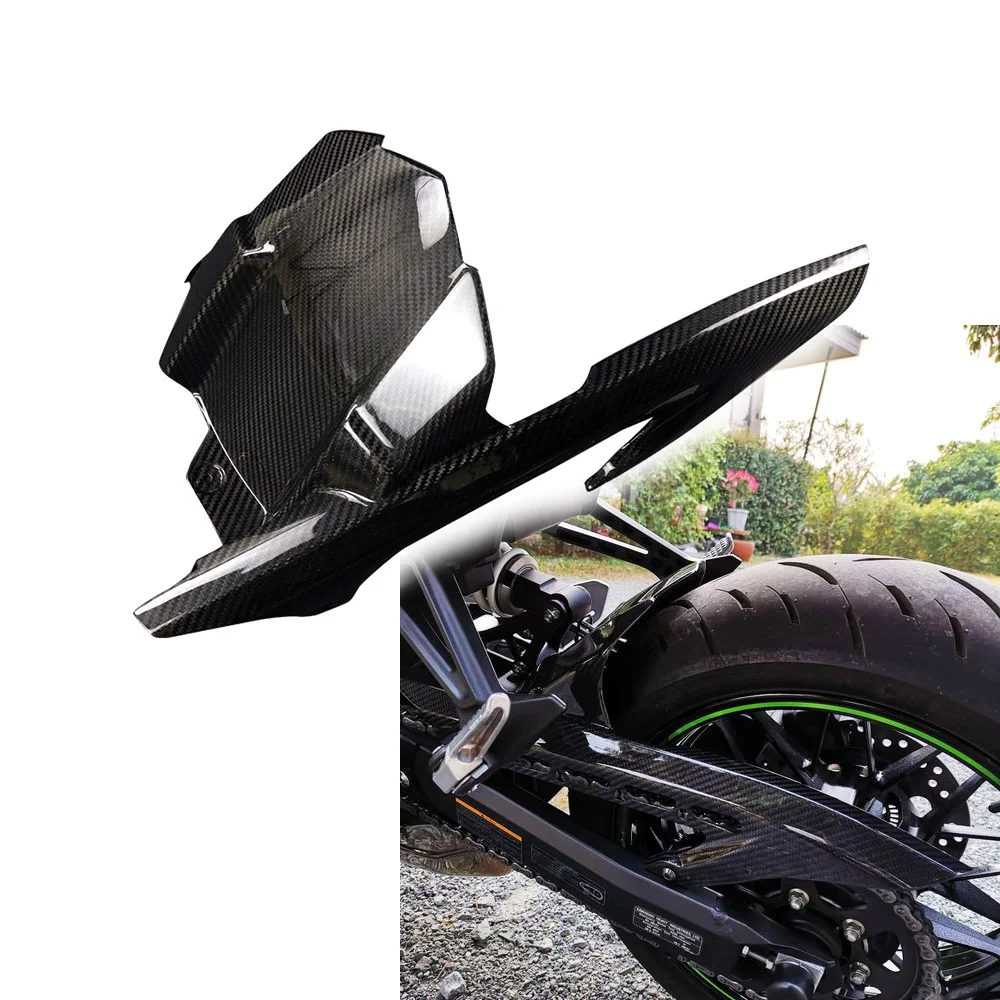 

100% Full Carbon Fiber Rear Fender Hugger Mudguard Motorcycle Accessories For Kawasaki Z900 Z900RS 2018 2019 2020 2021 2022 2023