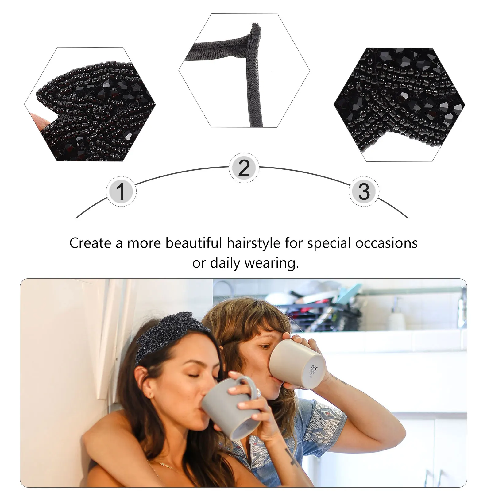 

Vintage Headband Girls Hairbands Accessories Headbands for Women Fashion Decoration Retro Rhinestone