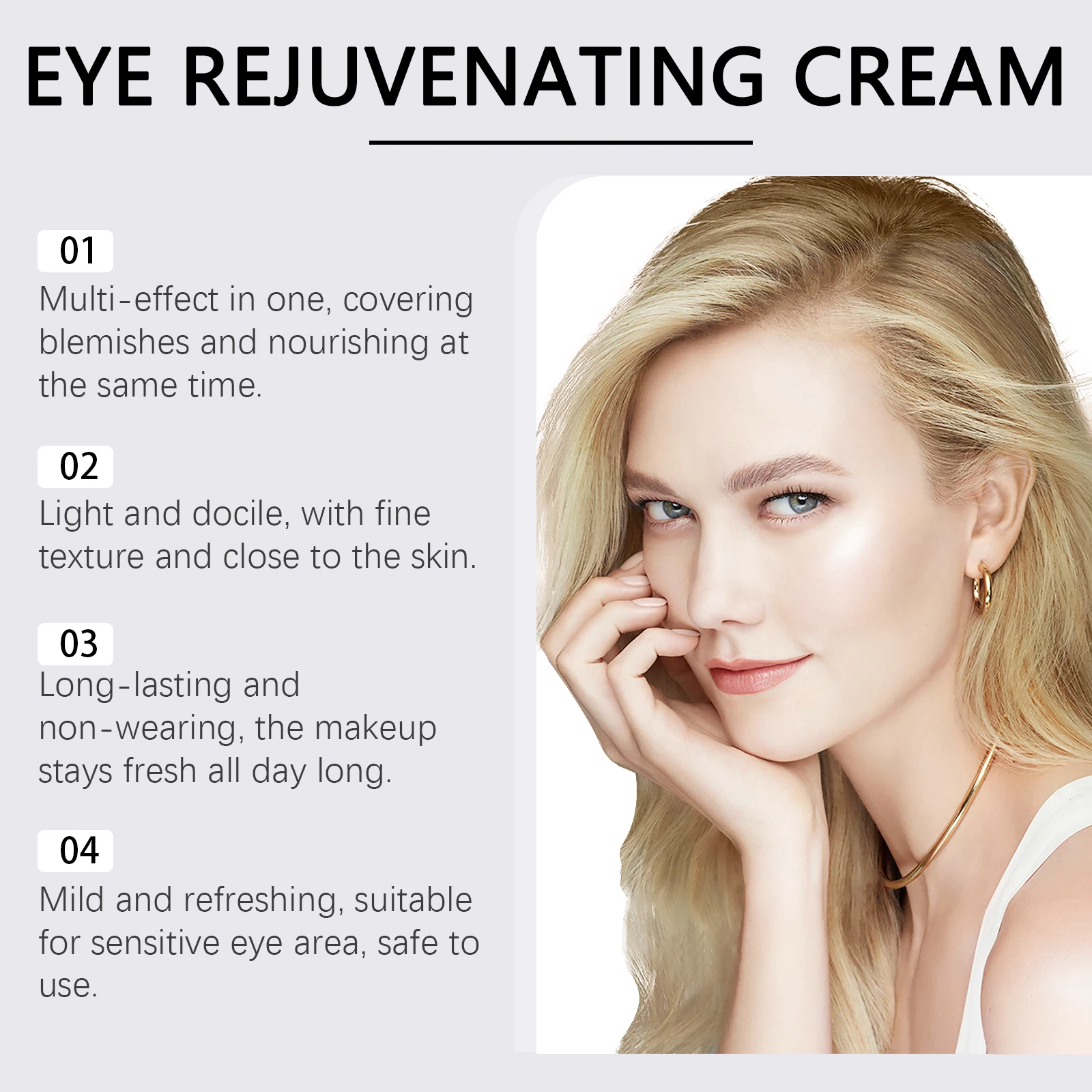 Crème réparatrice pour les yeux Centella, correcteur de cernes, imperméable, anti-sueur, sans séparation, anti-froissement, maquillage naturel