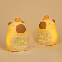 Cartoon Capybara Alarm Clock Silicone Charging Capybara Night Light USB Rechargeable ABS Bedside LED Clock Desktop Decoration