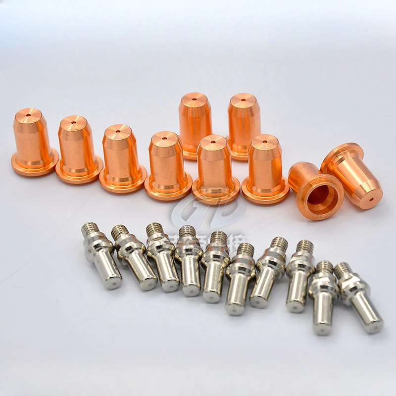 Pt60 Electrode Cutting Nozzle 20-Piece Set Plasma Cutter Wearing Parts 52582/51313 Electrode Nozzle 20Pcs