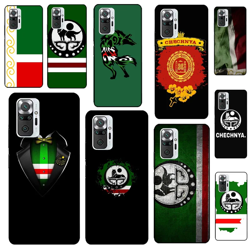 Chechnya Flag Chechen Wolf Case For Xiaomi Redmi Note 12 Pro 11 9 8 10 Pro 9S 10S 11S 12S Redmi 12C 9C 10A 10C Cover