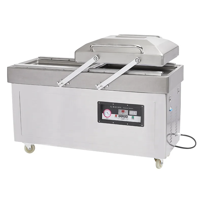 Dz 600 Double Chamber Meat Vacuum Packing  Vaccum Chicken Packaging Sealer Commercial Use With Ce
