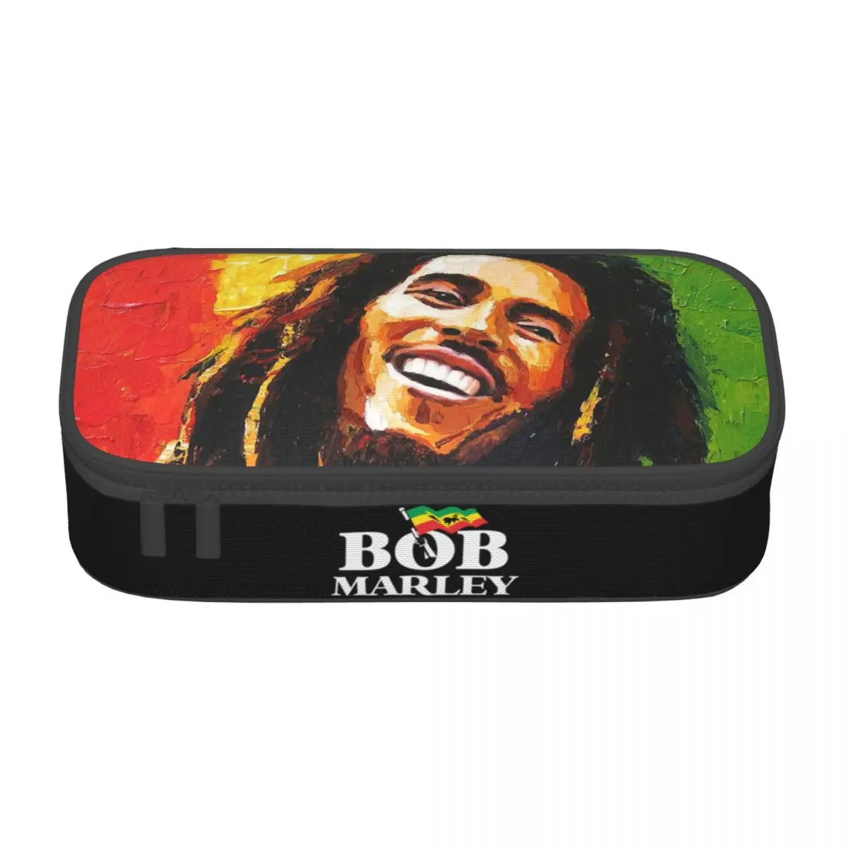 Custom Kawaii Jamaica Reggae Rock Bob Marleys Pencil Cases for Boys Gilrs Large Capacity Pen Box Bag Stationery