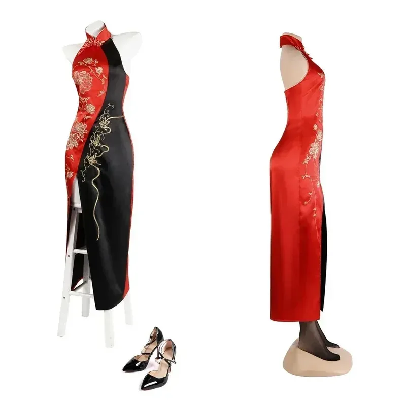 

Remake 4, Ада Вонг, карнавальный костюм, красное платье Cheongsam в китайском стиле, костюмы на Хэллоуин для женщин, индивидуальный заказ