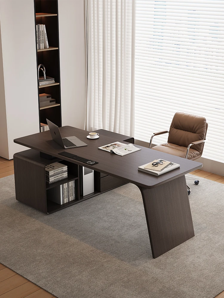 Solid wood modern study writing  computer desk corner boss desk