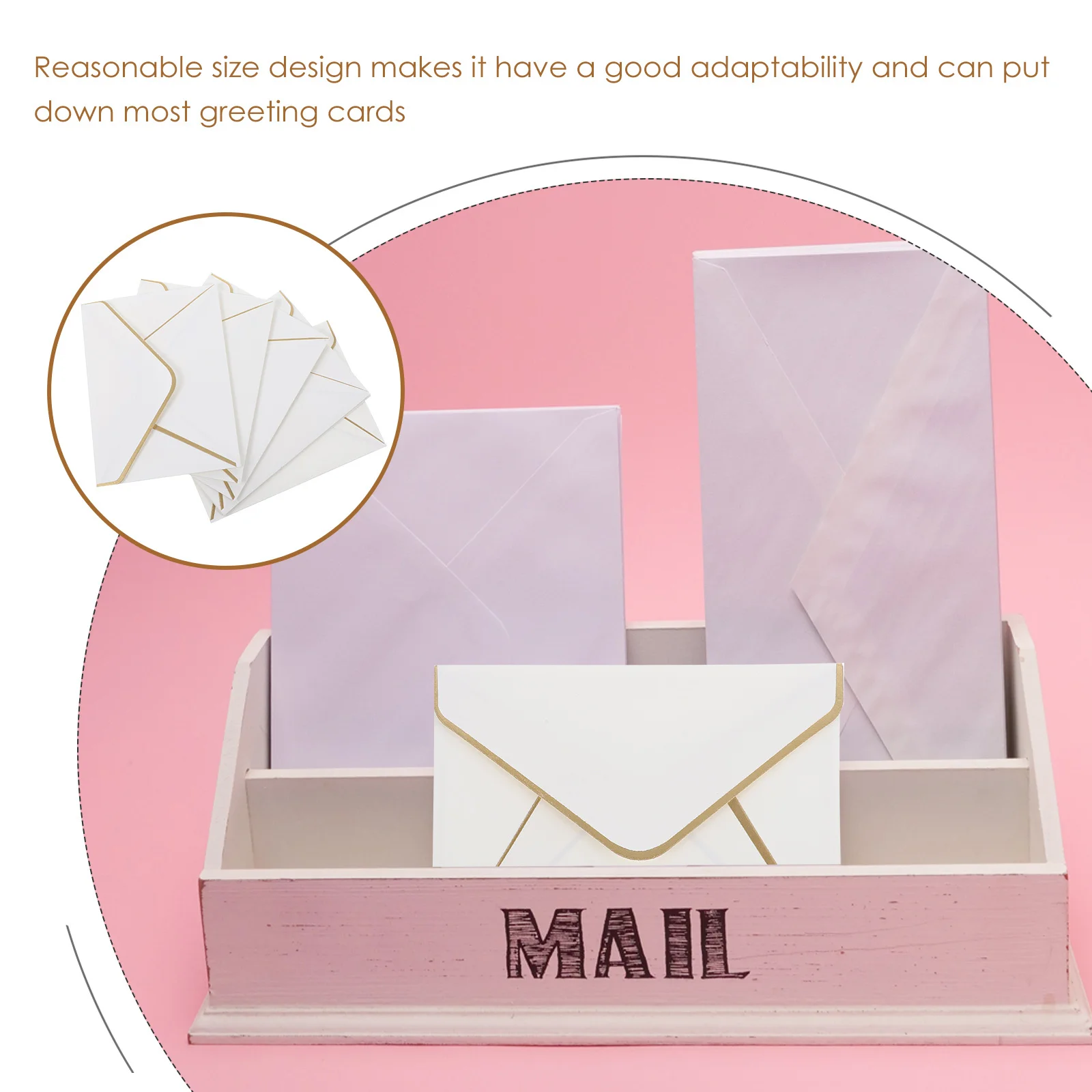 

24Pcs Gold Frame Envelopes Elegant Decorative Invitation Cards Wedding Card Envelopes Festival Party Accessories