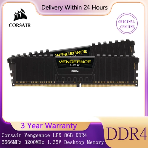 Corsair Vengeance LPX 8GB DDR4 3600MHz 3200MHz 2666MHz 1.35V Memoria de escritorio XMP2.0 Negro