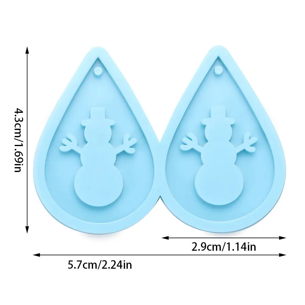Cetakan Resin Silikon Anting Gantung Kristal Epoksi UV Buatan Tangan Cetakan Resin Liontin Selamat Natal