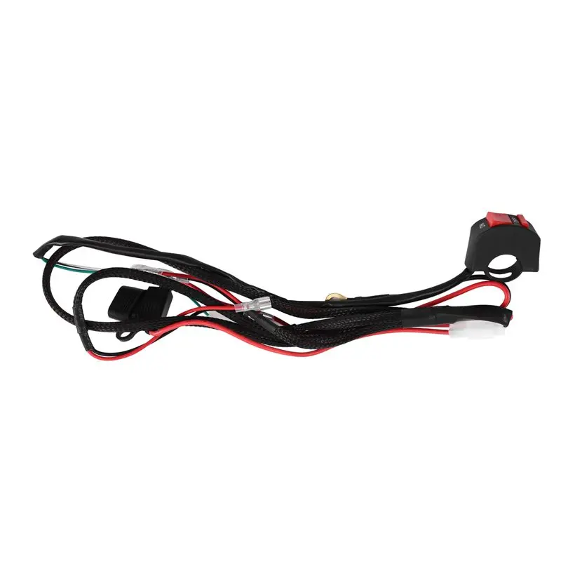 LED For Headlight Driving Fog Light Bar Wiring Harness Motorcycle Handlebar Switch Auxiliary Light System 2 Lead-N29R