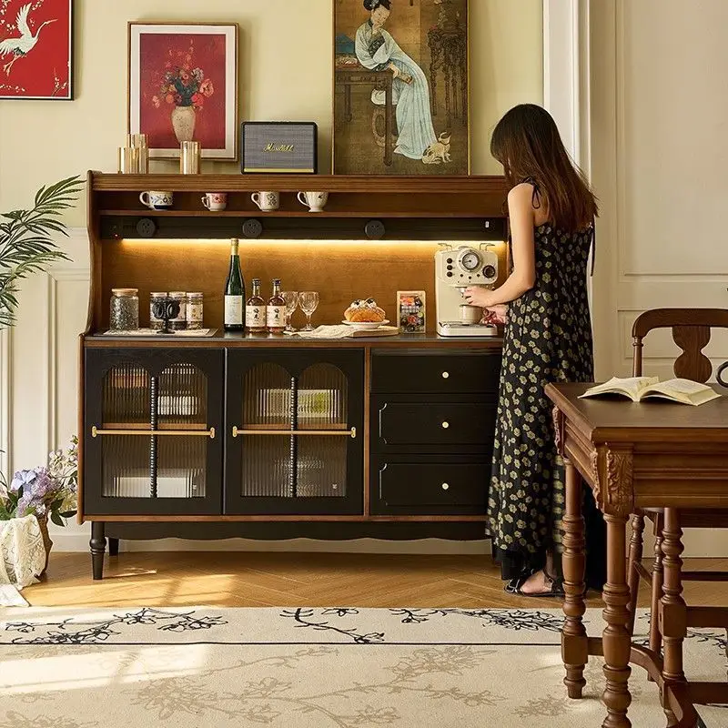 

Home French retro dining side cabinet living room storage locker
