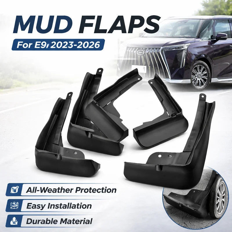 Брызговики для GAC Motor E9 Zongshi/Champion Edition 2023-2025, всепогодные, легко устанавливаемые, передние и задние, сменные