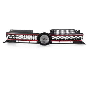 Siatka plastra miodu, przedni zderzak samochodowy, grill chłodnicy do Volkswagena Golfa 6 MK6 2009, 2010, 2011, 2012, 2013, GTI, styl, środkowy grill wyścigowy 10 best sales 2012 gti - №1