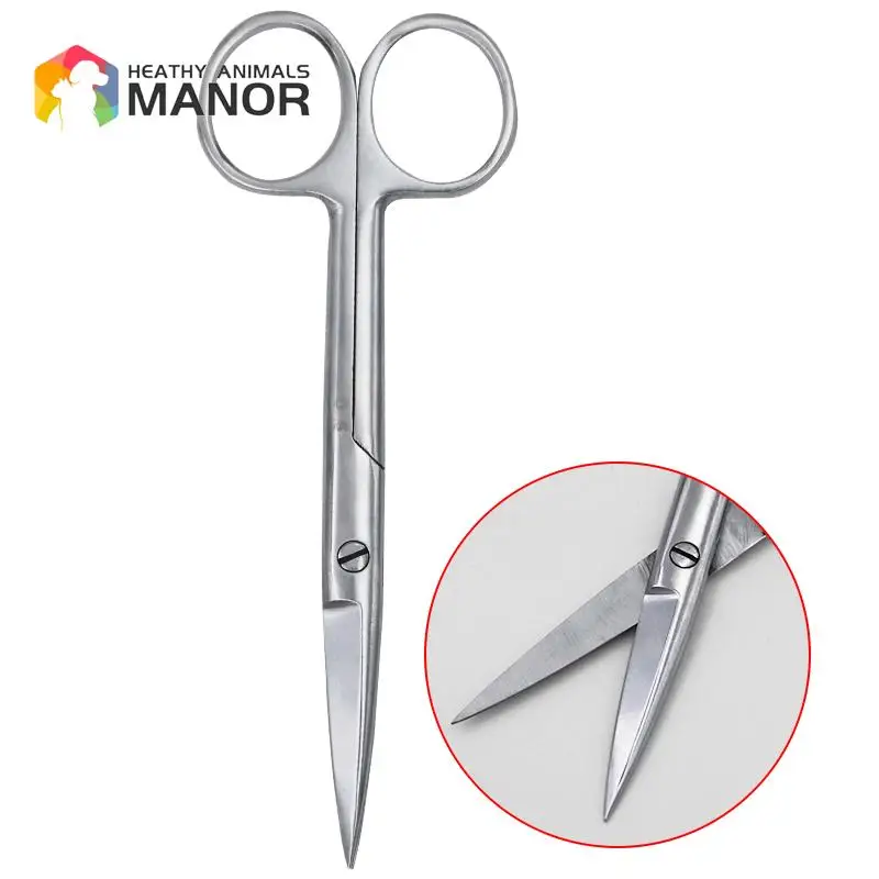 14/16/18Cm Animal Veterinary Vet Medical Stainless Steel Surgical Scissors Straight Curved Tip Scissors Farming Tools