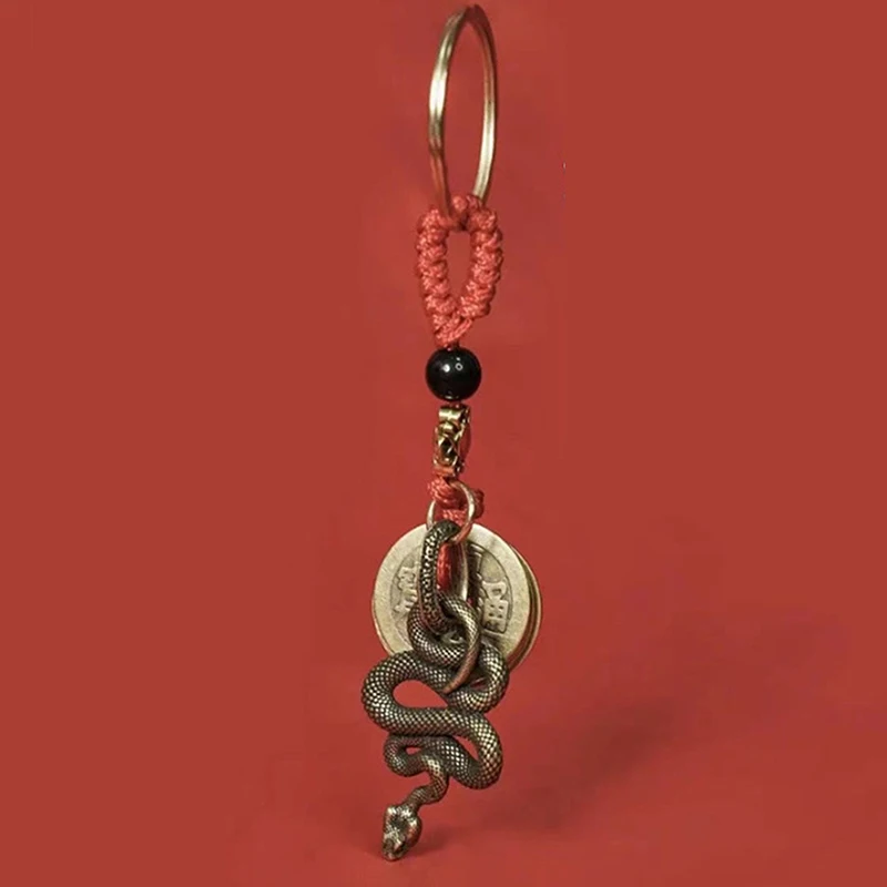 Chinese Zodiac Snake Lucky Chaveiro para homens e mulheres, Creative Wealth Key Ring, Acessórios com charme para bolsa, Jóias, 2022