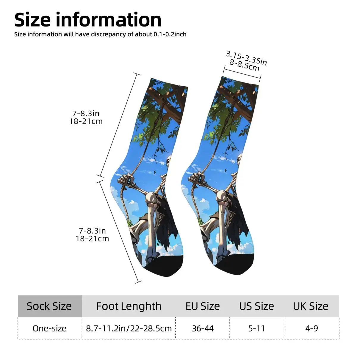 All Seasons Crew Stockings Halloween Skull Under A Tree Socks Crazy Hip Hop Long Socks for Men Women Valentine's Day Gifts