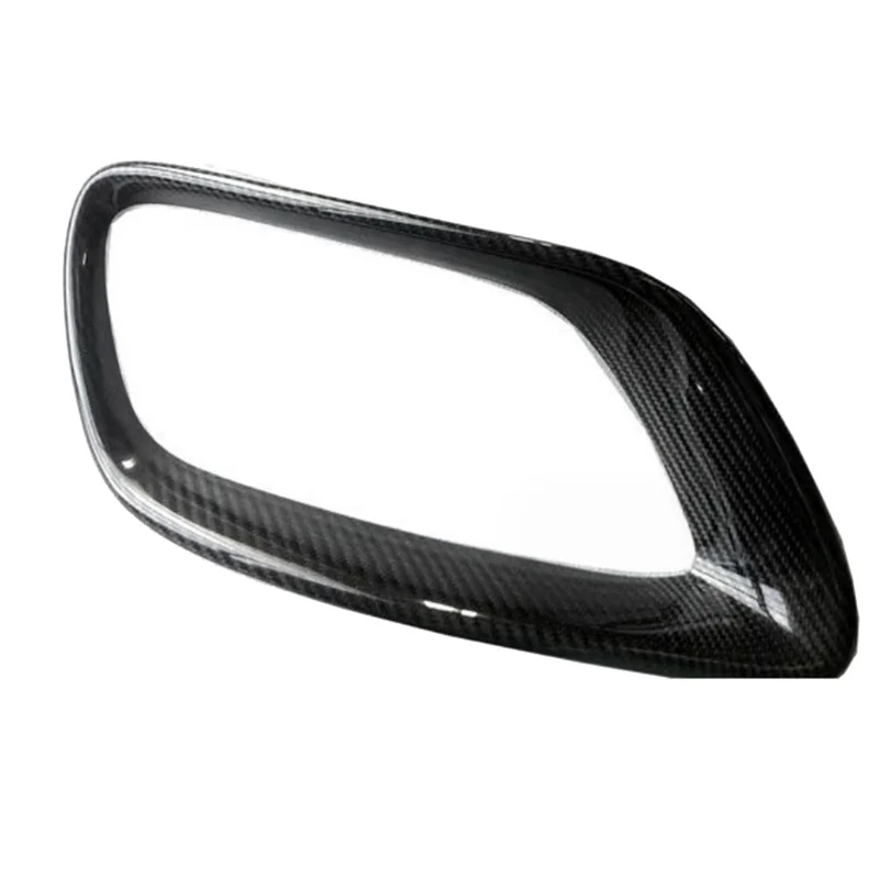 A44F-ألياف الكربون الحقيقية العادم غطاء الكسوة غطاء ماسورة العادم الذيل الحلق الإطار قطع غيار السيارات لسيارات BMW X6 E71 2008-2013