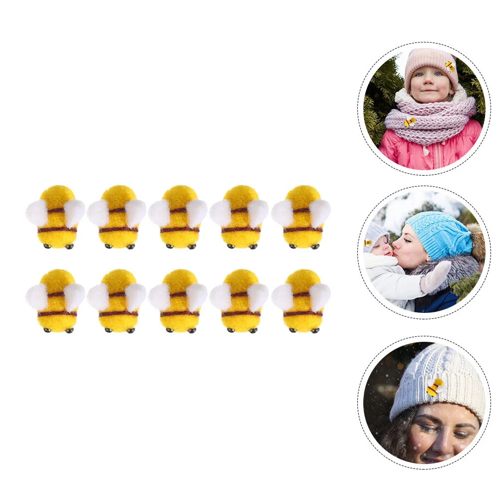 

30pcs Wool Felt Bee Craft Decorations Cute Bee Charms For Diy Hair Accessories Scrapbooking Craft Party Wall Decor Mini Felt