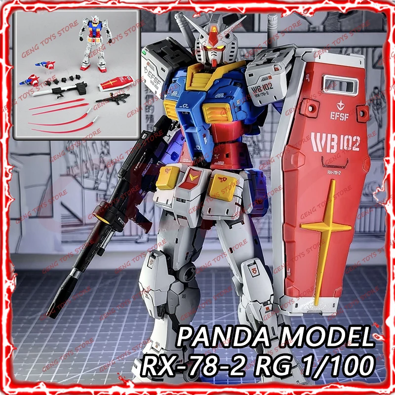 Figura de Acción PANDA Modelo RG 2.0 RX-78-2, Figuras de Anime UC, Escala 1/100, Kit de Modelo para Armar, Luz Frontal, Juguete de Plástico, Regalo de Cumpleaños