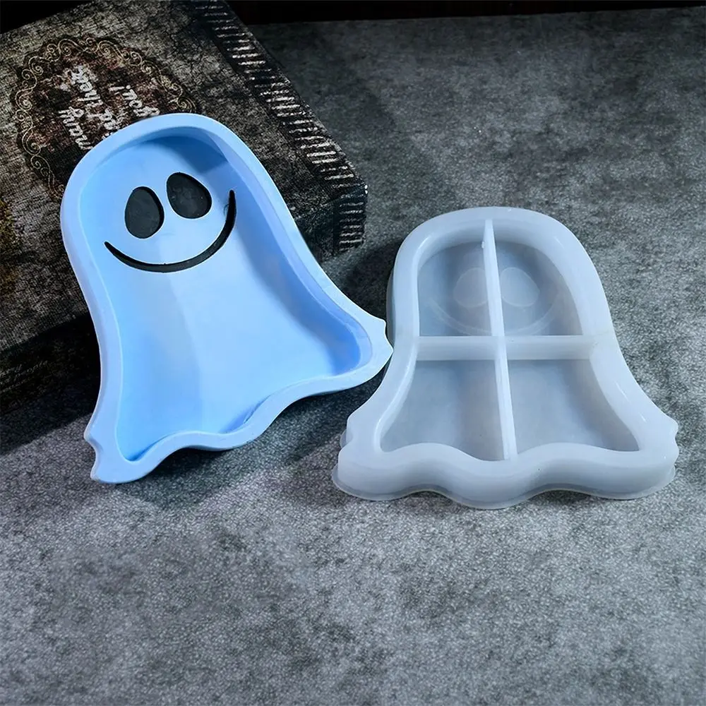 Non-stick Halloween Tray Silicone Molds DIY Handmade Ghost Pumpkin Coffin Storage Plate Simulation Ghost Tray Mold