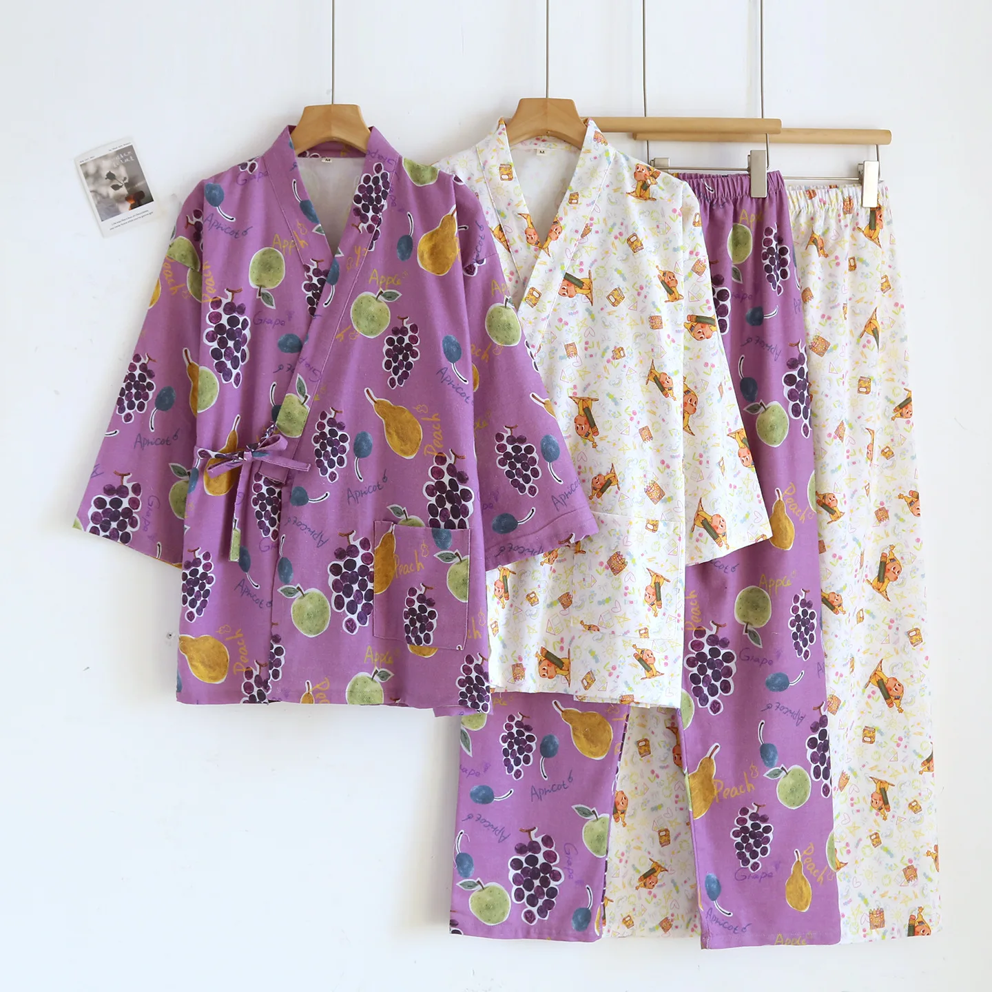 

Хлопковые пижамные халаты для женщин 2026 Весенние матовые хлопковые свободные халаты с короткими рукавами и длинными брюками Женские пижамы