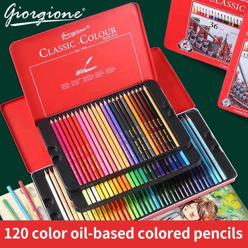 

Giorgione 12/24/36/48/72/120 Colors Colored Pencil Set Wooden Color Pencils Oil colored Drawing Art Supplies for Artist